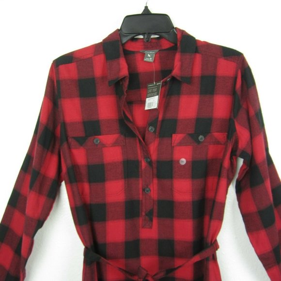 Eddie Bauer Hadley Buffalo Plaid Red Dress NEW 10 - Picture 4 of 10